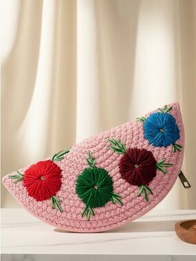 Handwoven Embroidered Jute Clutch Pouch Bag